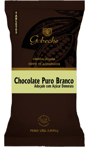 Tablete Chocolate Branco Ao Leite De Coco Com Açúcar 1kg