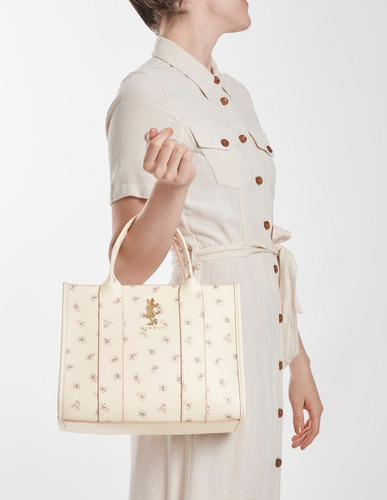 Bolsa De Mano Para Mujer Minnie W Capsule Beige Hbnishi4cw Acabado De Los Herrajes Oro Diseño De La Tela Gráfico