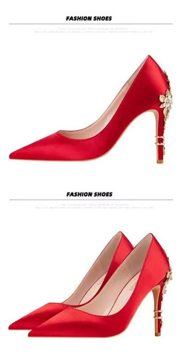 Zapatos De Boda De Tacón Alto Con Flores De Moda Para Mujer
