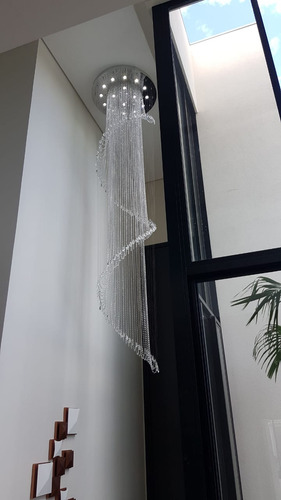 Lustre Cristal Reinado Ø70 2,50 A 3,50 Pé Direito Duplo Alto
