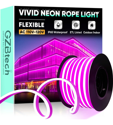 Luces De Cuerda De Neón Led Flexible De 50ft, Luz De T...