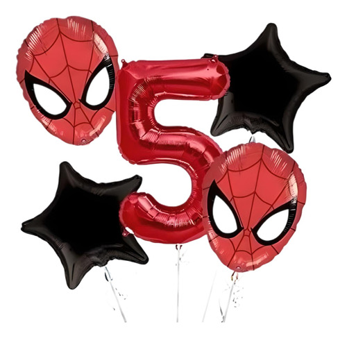 Kit De Globos Spiderman+numero Grande De 70cm Avengers