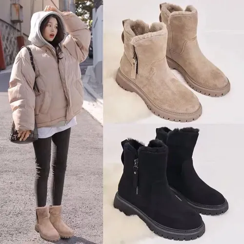 Zapatos De Algodón Cálidos De Terciopelo Moda Botas Martin