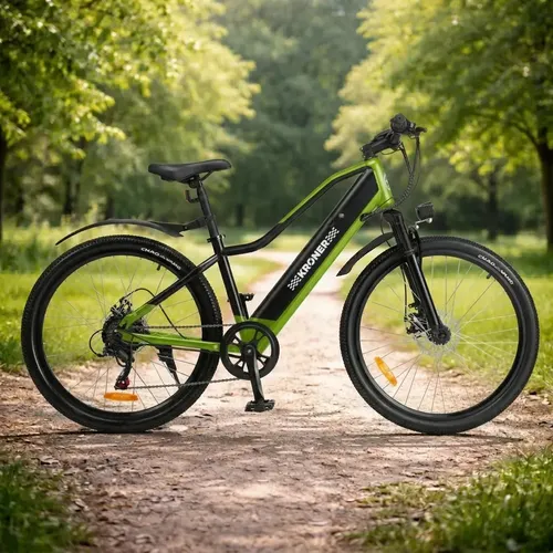 Bicicleta Eléctrica R29 350w Shimano 8 Velocidades Kroner Verde Lima