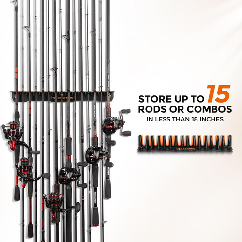 Soporte Vertical Para 15 Cañas De Pescar En Pared