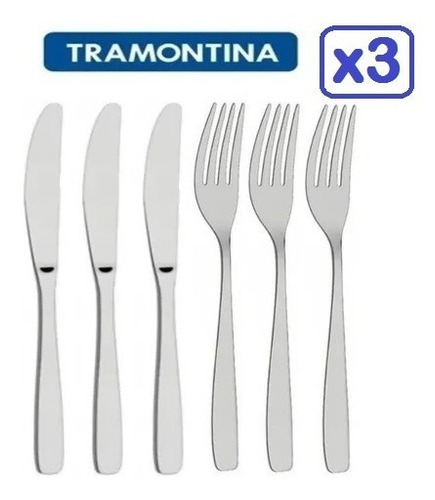 6 Cubiertos Tramontina Cosmos  Mesa Cuchillo + Tenedor