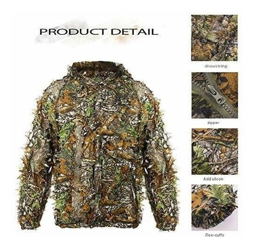 Traje De Camuflaje Con Capucha 3d De Ghillie, Traje De Caza