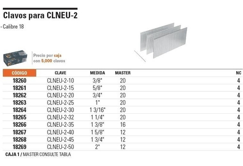 Clavo Para Clavadora Neumatica Truper 1.1/4  18265