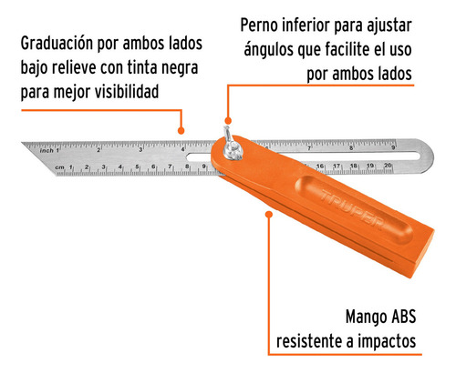 Escuadra Falsa 10´ Acero Angular Ajustable Profesional 14382