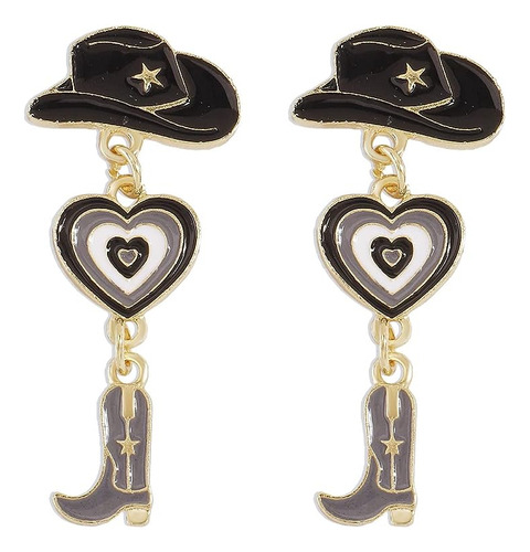 Aretes Colgantes Con Sombrero Bota Vaquera Lindos Aretes Rus