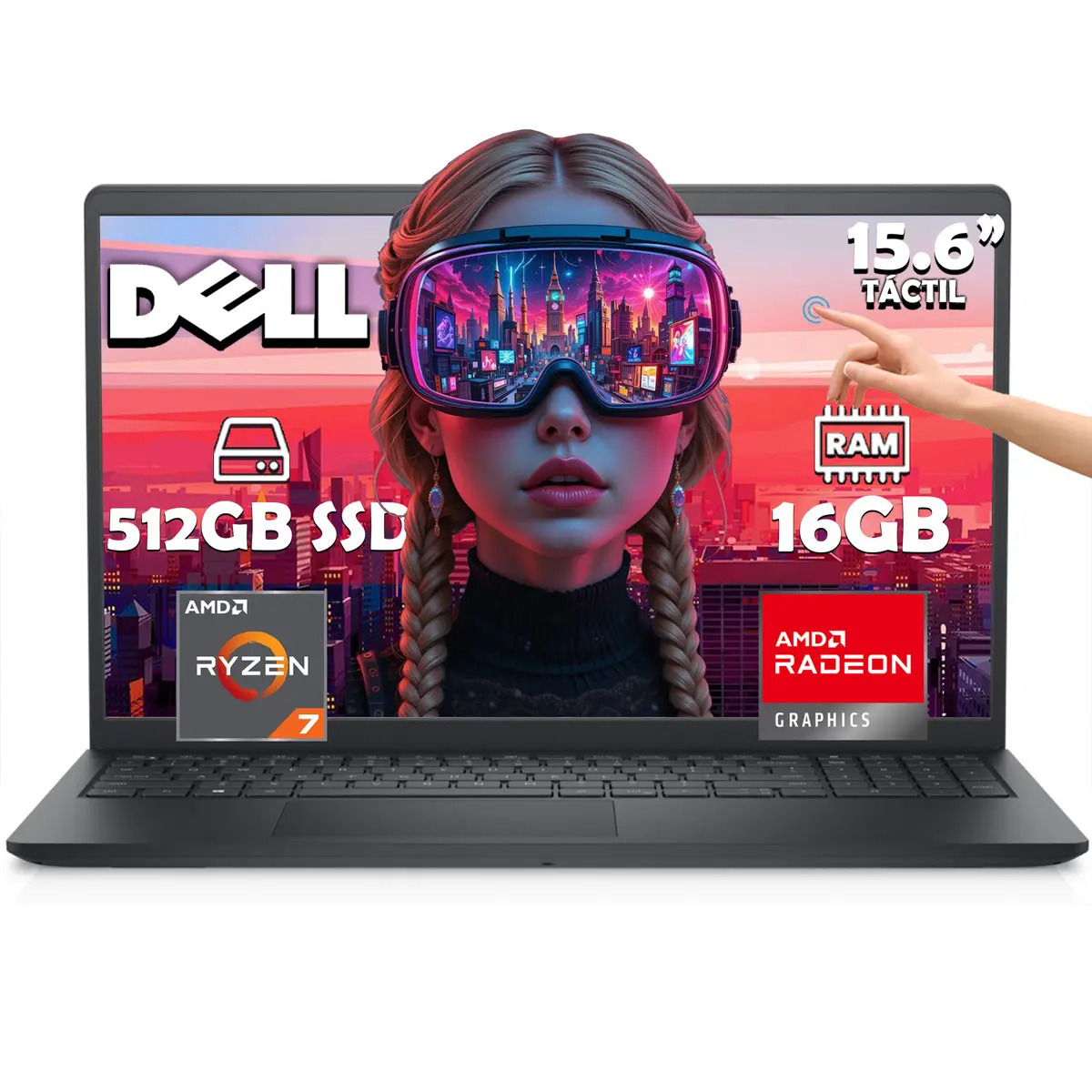 Foto do produto: Notebook Dell Inspiron 15 3535 Amd Ryzen 7 7730u 512 GB SSD 16 GB Ram Touch Fhd W11h
