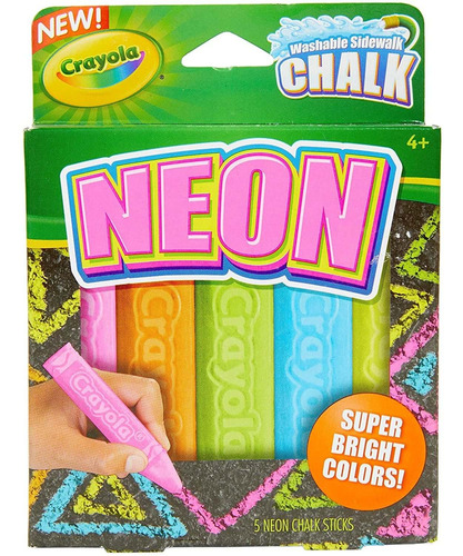 Crayola - Tiza Lavable Fluorescente Para Acera (5 Unidades)