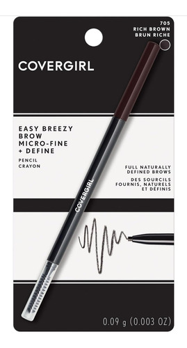 Covergirl Lápiz Delineador Cejas Easy Breezy Micro Fine Color Rich Brown 705