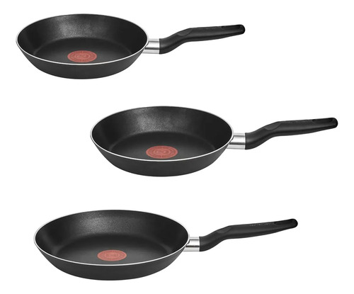Juego De Sartenes 20/24/26 Cm Vital, Tefal, 0389300frm Negro
