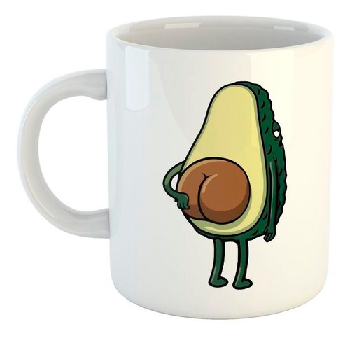 Taza De Ceramica Palta Espalda Art Caricatura Verde