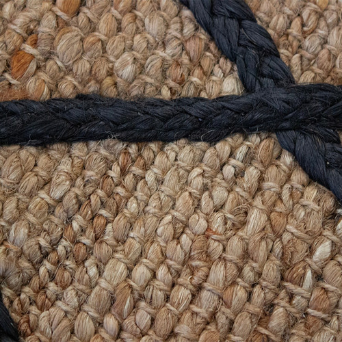 Tapete Decorativo Yute Dib Hessian 190x280 Cm Modelo Lines Ancho 190 Cm Color Marrón Claro Diseño De La Tela Lines Black Largo 280 Cm