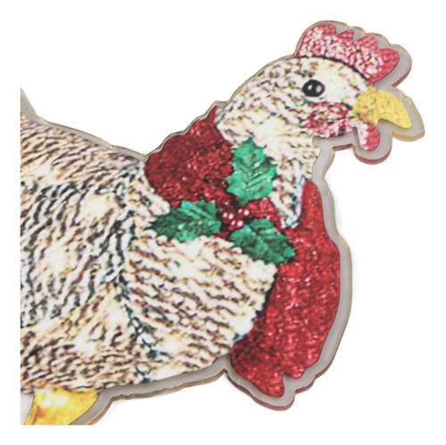 Adornos Navideños De Pollo, 2 Piezas, Bufanda Iluminada, Acr