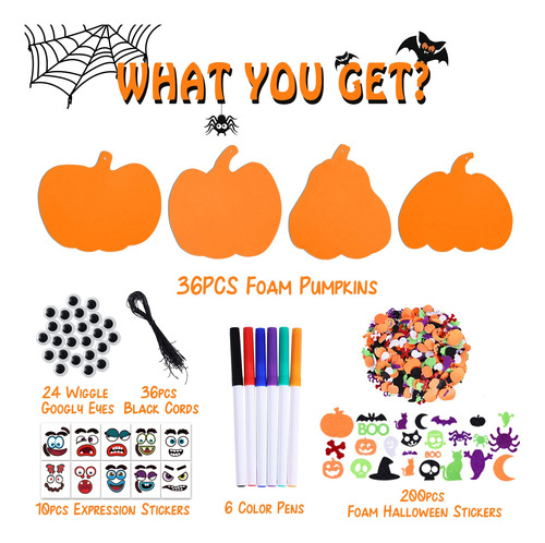 Calcomanías De Espuma De Calabaza Halloween Kit Manualidades