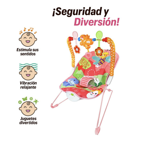 Silla mecedora para bebé Tiibaby Cartoon deluxe rosa
