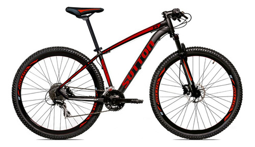 Bicicleta Sutton New 29 24v Shimano Freio Disco Hidraulico Cor Preto/Vermelho Tamanho do quadro 19