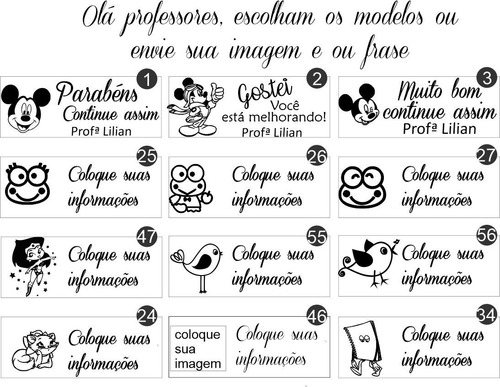 Carimbo Personalizado Professor - Kit Com 06