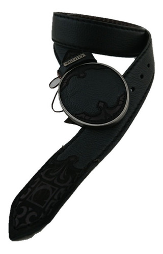 Cinturón Cuadra Hombre Piel Venado Color Negro Hebilla Metal