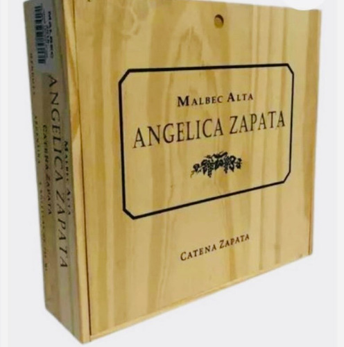 Caja Madera Angelica Zapata X4 Botellas