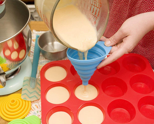 Juego De 8 Embudos Plegables De Silicona Para Cocina