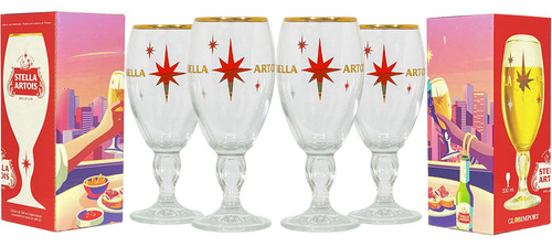 4 Taças Stella Artois Grande 650ml Edição Especial Ambev Cor Transparente