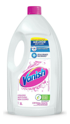 Tira Manchas em Gel Vanish Crystal White 3L para roupas brancas