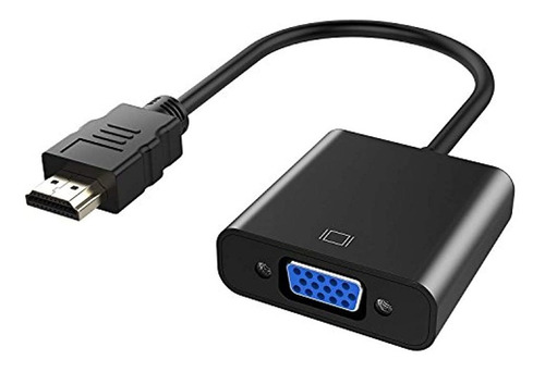 Adaptador De Vídeo Hdmi Macho A Vga Hembra Para Ordenador Pc