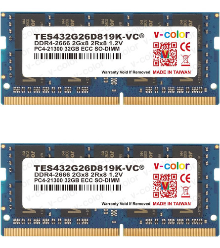 V-color 64gb (2 X 32gb) Ecc So-dimm Ddrmhz (pc Estaciones Y