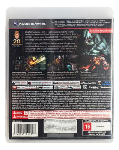 Doom 3 - Mídia Física Ps3 C/manual (Usado)