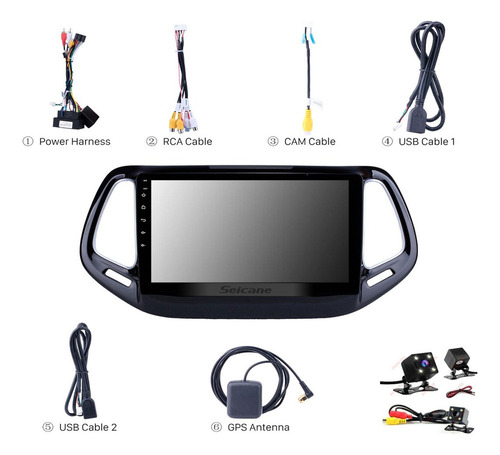 Zk Estéreo Para Jeep Compass 17-2020 Android Carplay Wifi