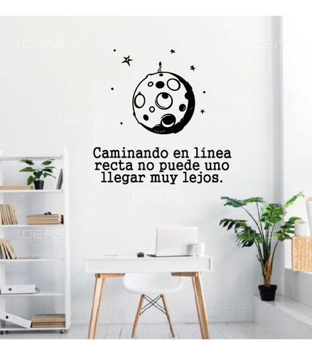 Vinilo Decorativo Frase Motivacional Caminando Linea Recta