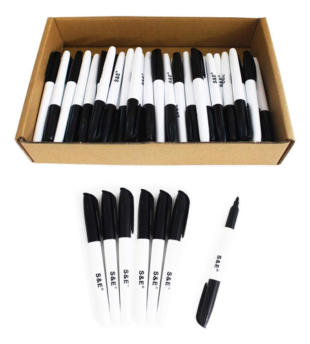 96 Pcs Dry Erase Markers, Black With Lowodor Ink, Black...