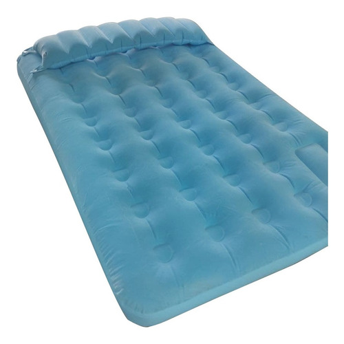 Imagen 2 de 3 de Colchon 2 Plazas Inflable Con Bombin Y Almohada Incorporado.