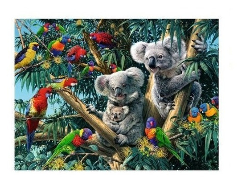 Pintura Diamantes 5d Koalas 30 X 40cm Adulto-niño