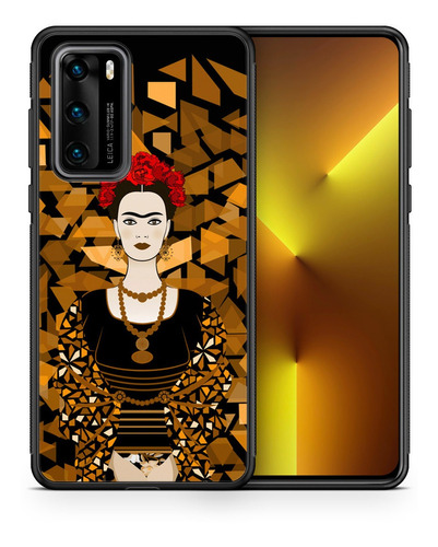 Funda Frida Kahlo Gold Huawei LG Oneplus Vivo Pixel Realme