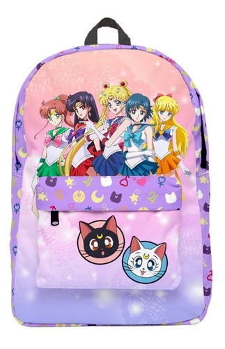 Mochila Lila Sailor Scouts Sailor Moon Crystal Anime Backpack