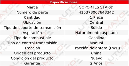 Tacón Transmisión Ctral Citation Ii 2.5l 4 Cil 1985
