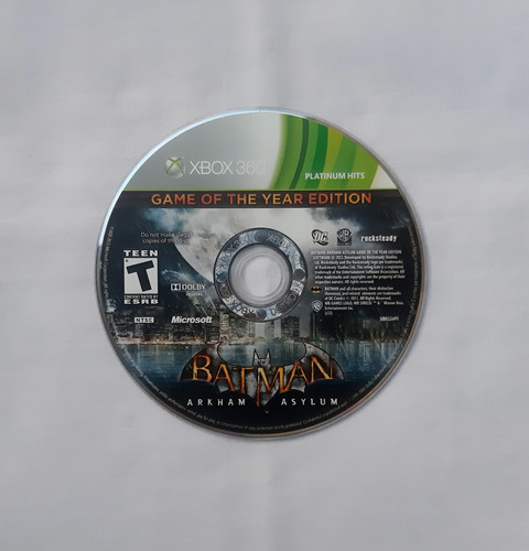 Batman Arkham Asylum Game Of The Year Xbox 360 Solo Disco