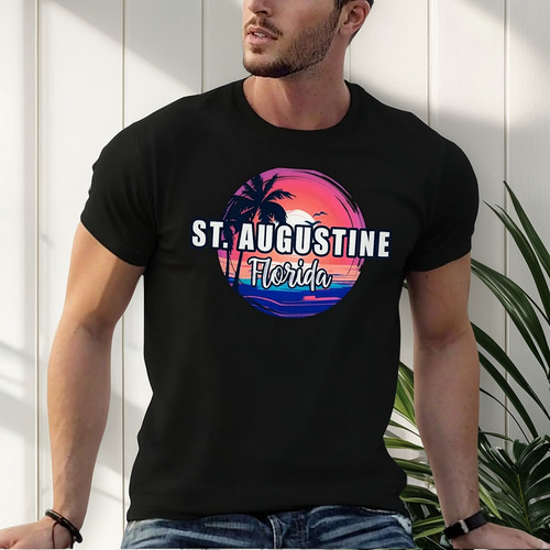 St. Playera Augustine Beach Florida Sunset Surf Ropa Para