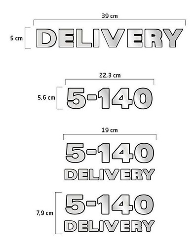 Emblemas 5-140 Delivery Volkswagen Adesivo Caminhão Cromado