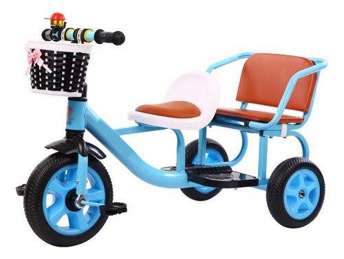 Triciclo Gemelar Para Niños De 2-5 Años, Ruedas Foam, Canast Color