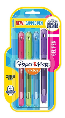 Lapicera Paper Mate Inkjoy En Gel Punta Fina 0.7mm X4 Febo