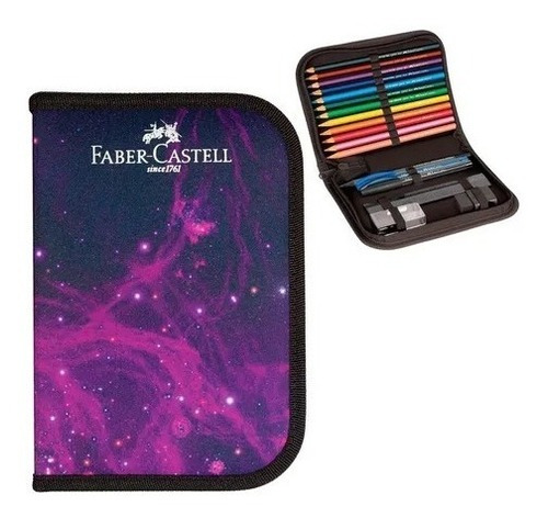 Estojo Escolar Cosmic 18 Itens Faber Castell