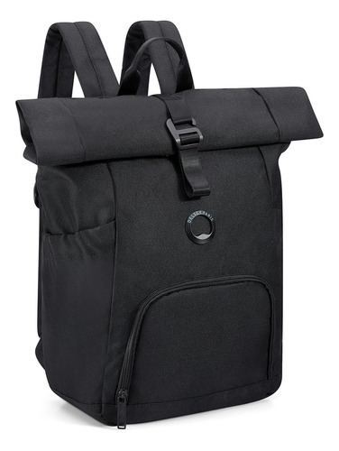 Mochila Portanot. 1 Comp. 15.6 Ecologica Delsey Citypak 610 Color Negro Diseño de la tela Liso