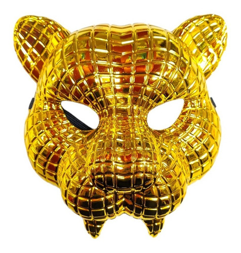 Antifaz Mascara Careta Rigida Juego Calamar Tigre Dorado X1