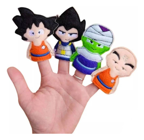 Títeres De Dedo Dragon Ball Set X4 Bordados